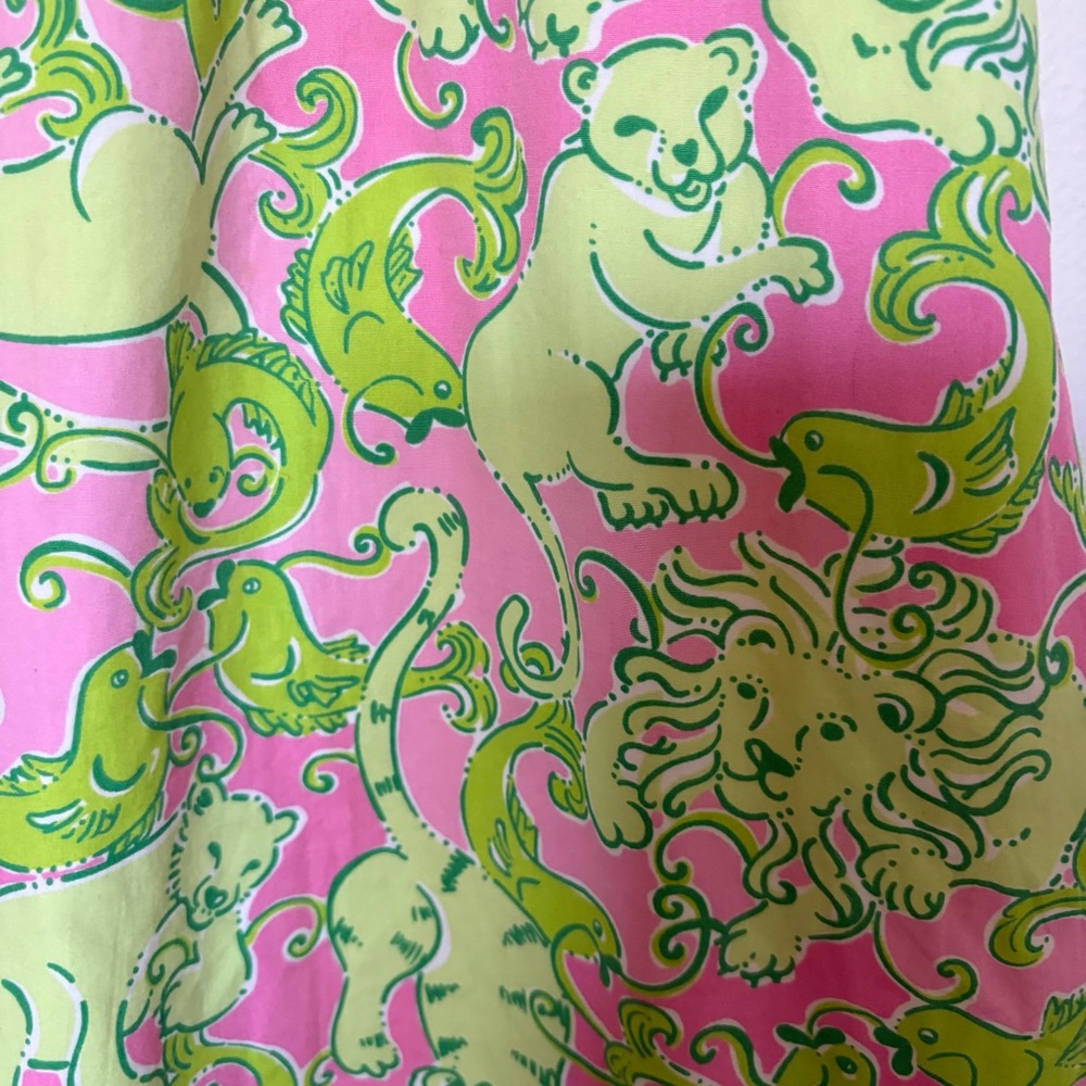 Lilly Pulitzer VTG Vintage‎ Girl’s Halter Dress Pink Green Smocked Size 12 - Picture 7 of 10